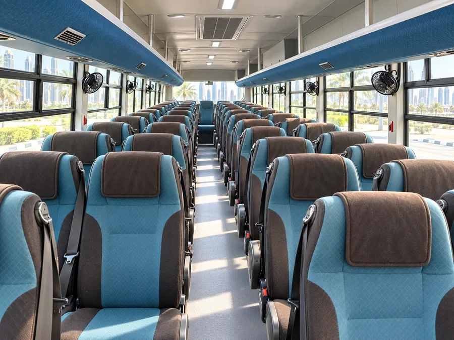 Ashok leyland staff transport bus illustrating Staff & Labour Transport Dubai