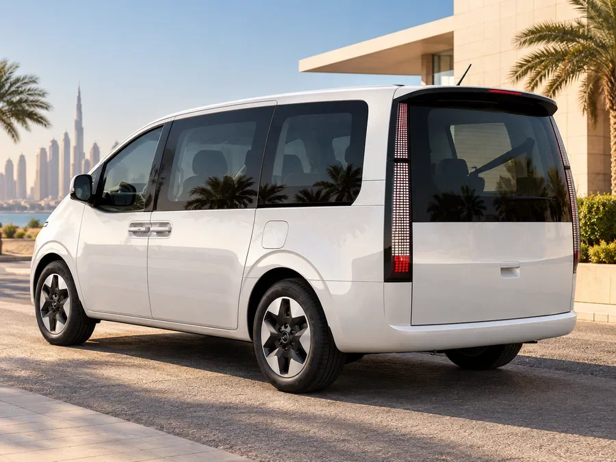 Hyundai staria people carrier illustrating 10 Seater Car & Van Rental Dubai