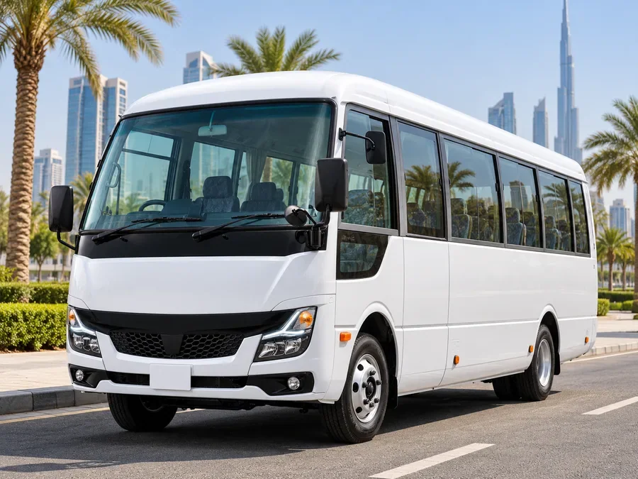 Mitsubishi rosa minibus illustrating home