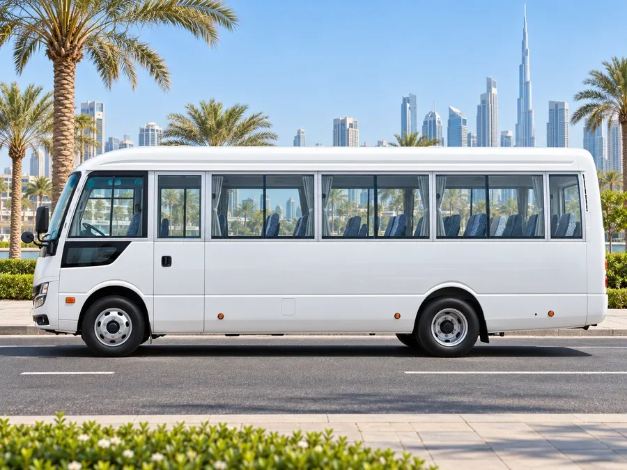 Mitsubishi rosa minibus illustrating home