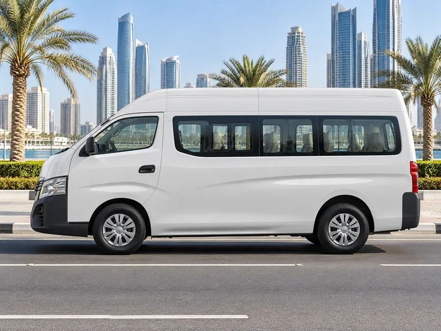 Nissan urvan passenger van illustrating nissan urvan rental dubai