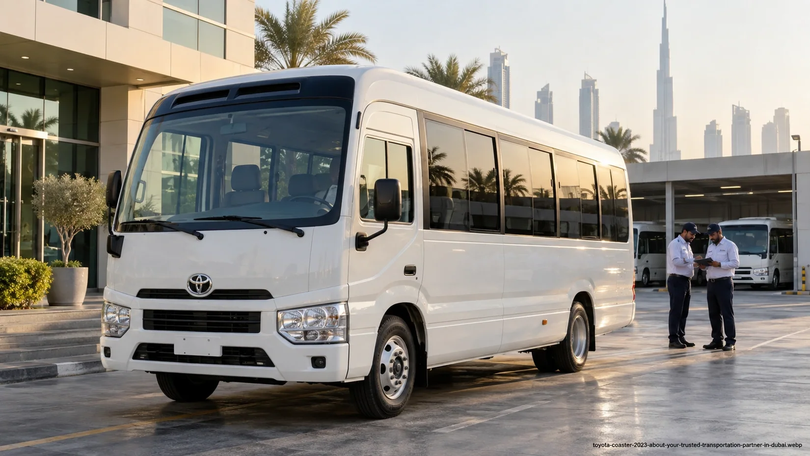 Passenger coach in a transport setting illustrating Dubai Bus Rental Experience You Can Depend On
