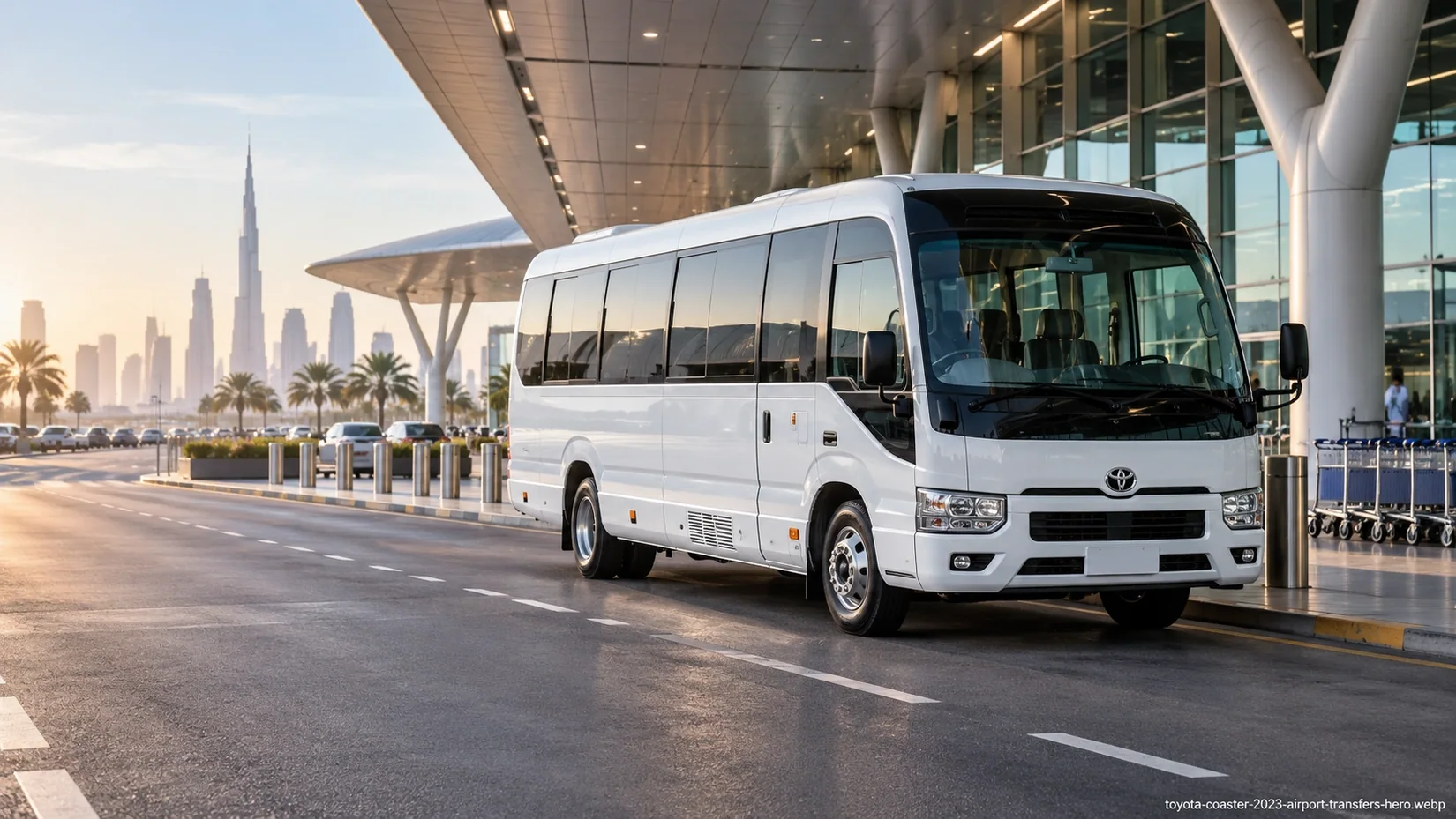 Passenger bus for airport transfers illustrating Airport Group Transfers
