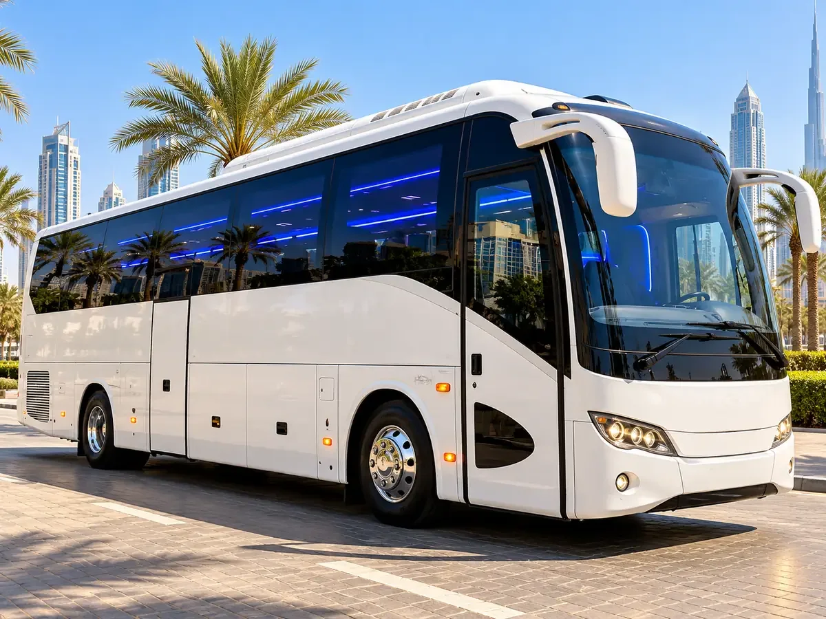 Luxury party transport bus illustrating Party & Event Bus Rental Dubai
